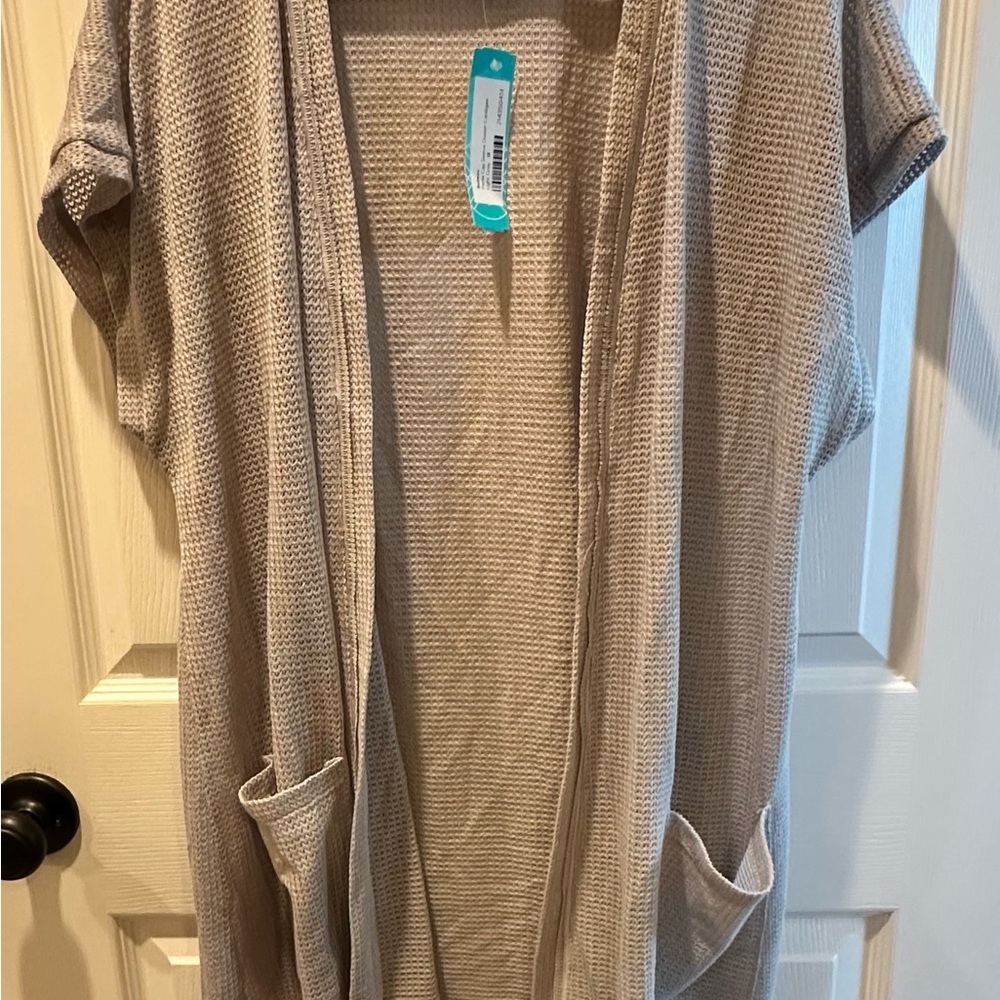 Bobeau Textured Gray Cardigan